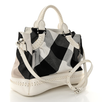 Burberry Canvas Mega Nova Check Shoulder Bag Pale Beige 3 of 11