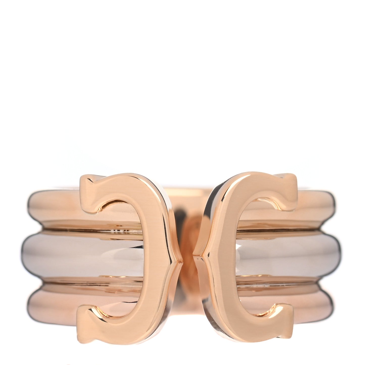 18K Pink Yellow White Gold 8mm C De Cartier Ring 49 4.75