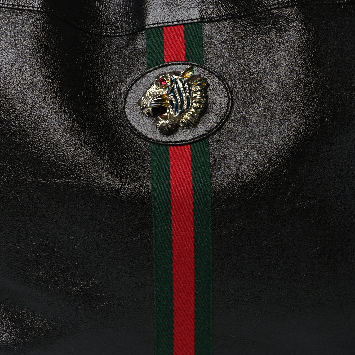 Gucci Calfskin Large Rajah Chain Tote Black 9 of 11