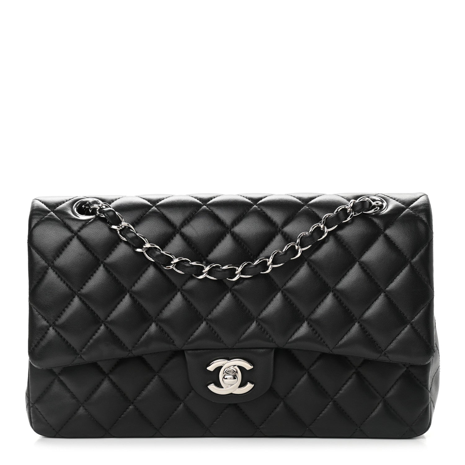 Chanel Lambskin Quilted Medium Double Flap Black 1 of 15