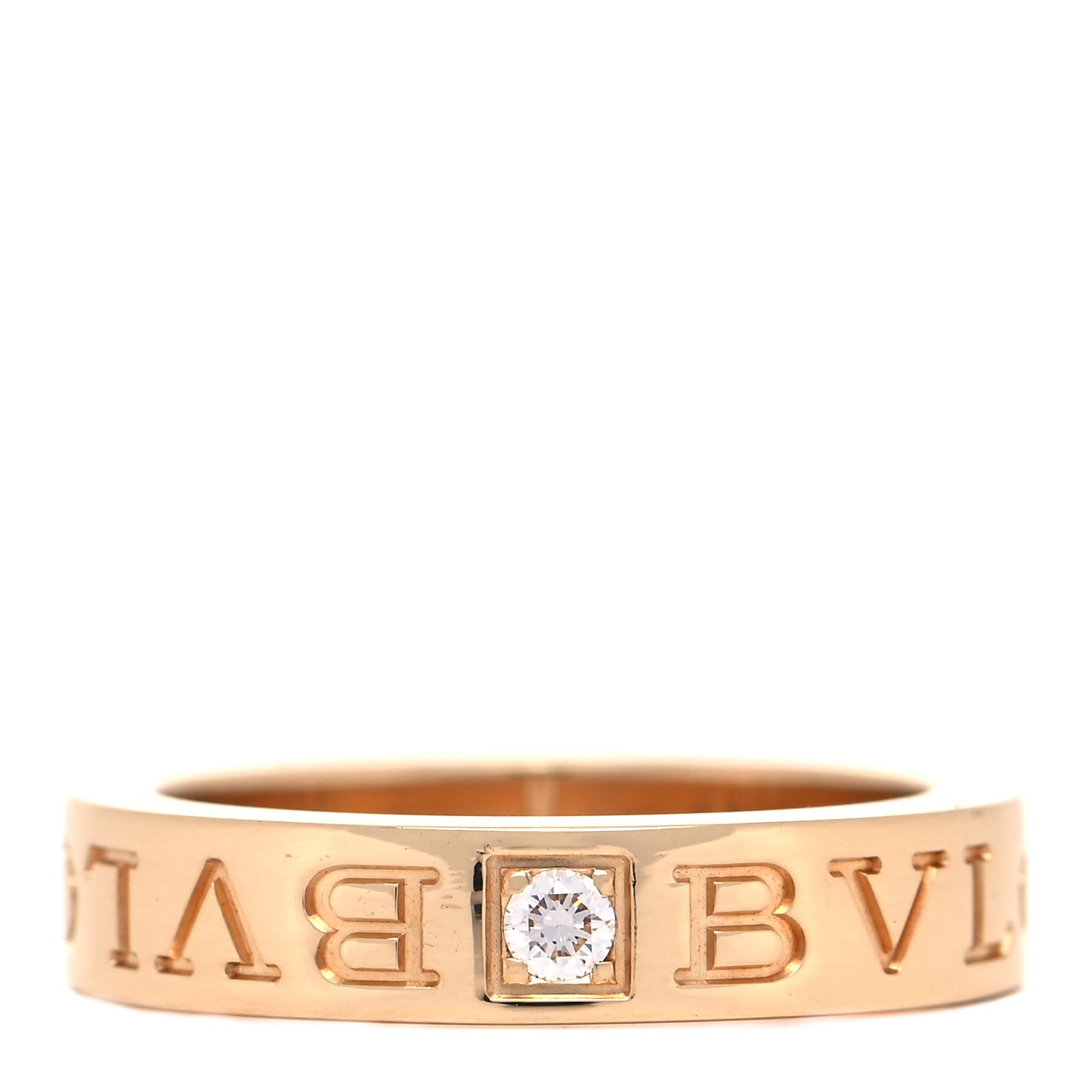 18K Yellow Gold Diamond B.Zero1 Essential Band Ring 49 4.75