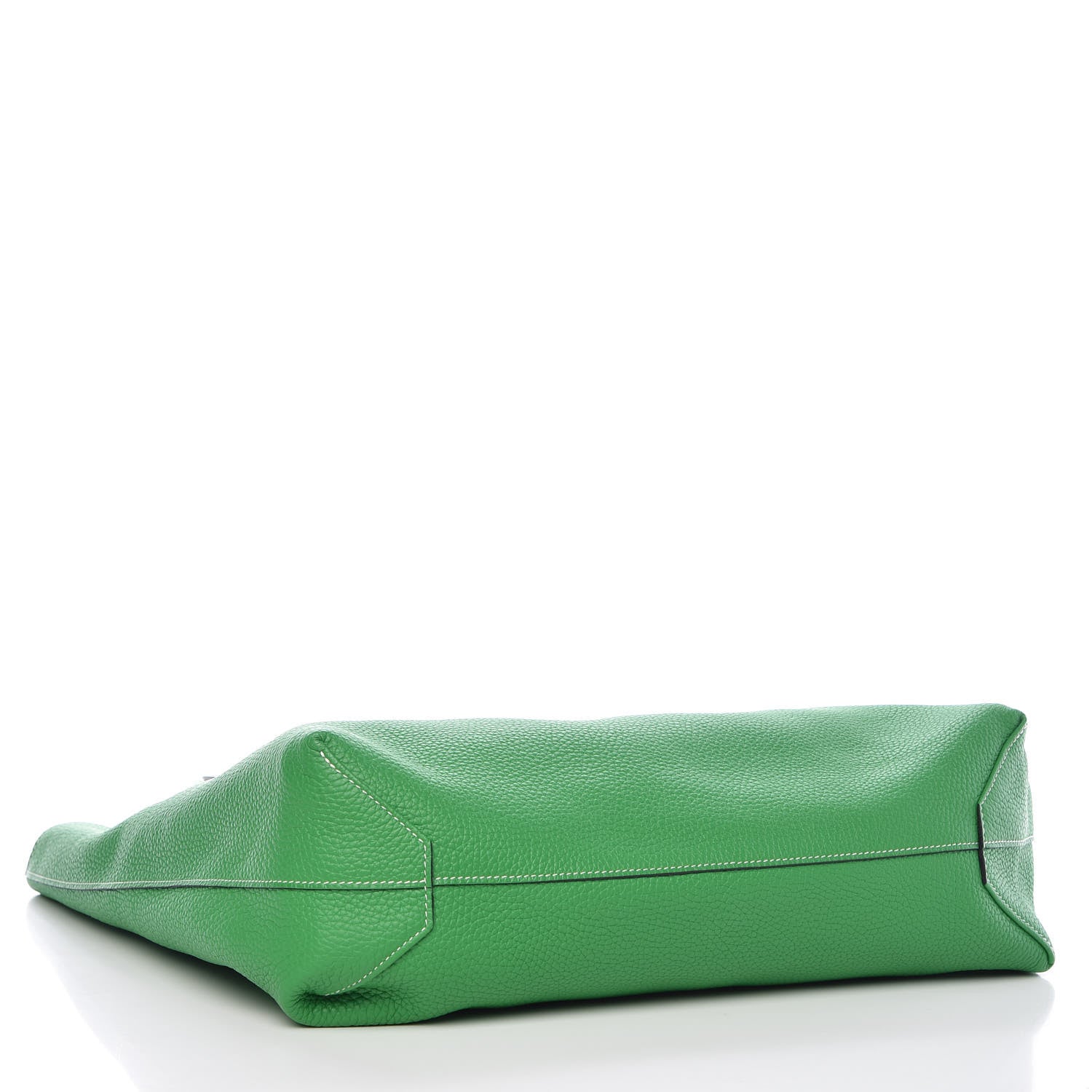 Hermes Taurillon Clemence Double Sens 36 Reversible Tote Vert De Gris Bamboo 8 of 13
