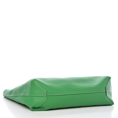 Hermes Taurillon Clemence Double Sens 36 Reversible Tote Vert De Gris Bamboo 8 of 13