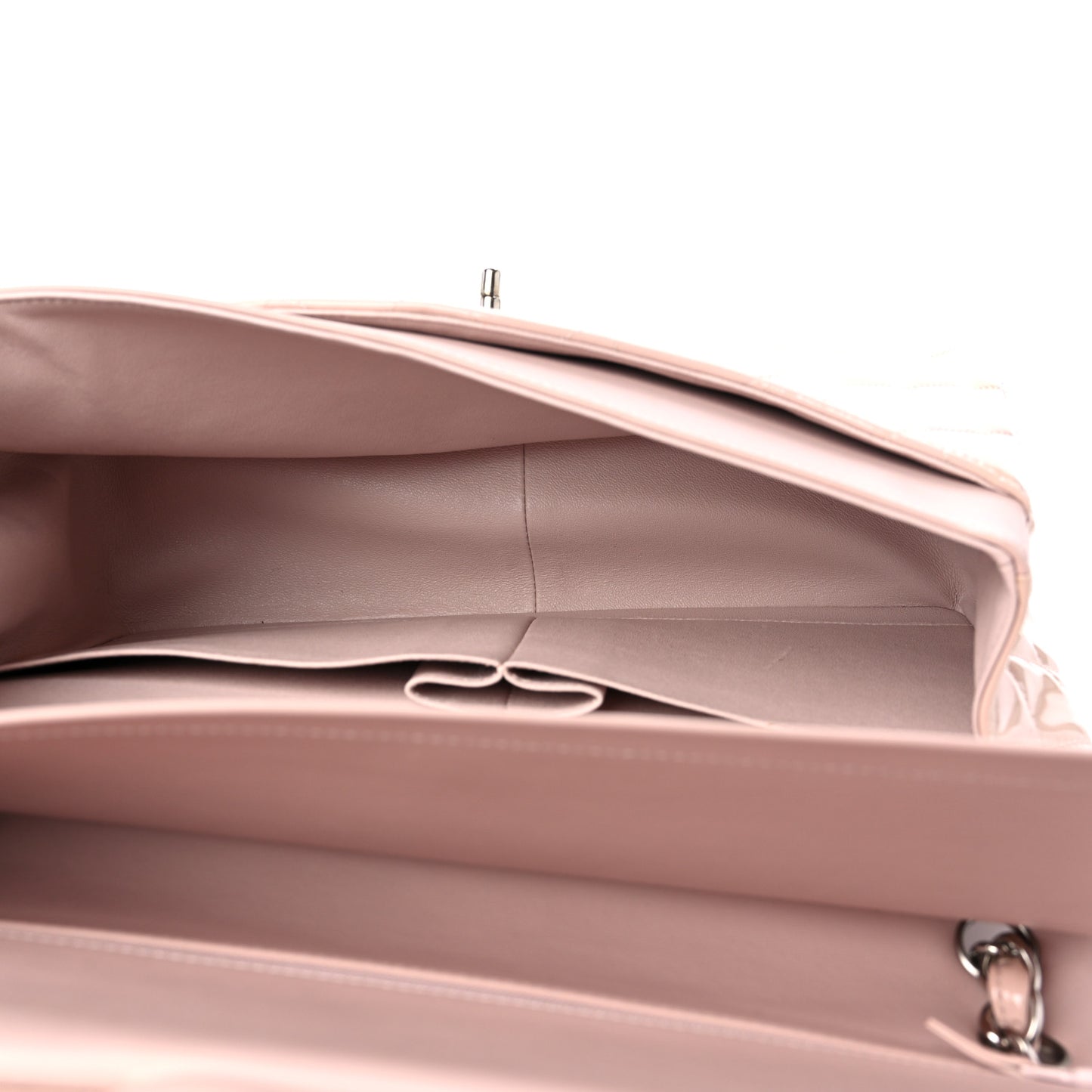 Patent Quilted Jumbo Double Flap Light Pink