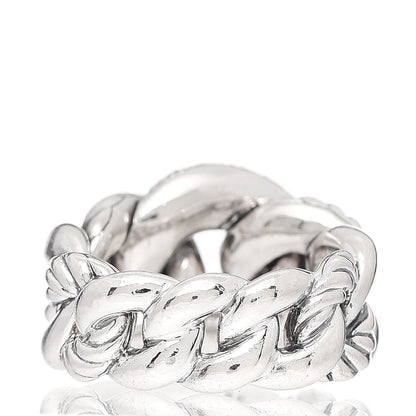 David Yurman Sterling Silver Pave Diamond Belmont Ring 54 7 3 of 4