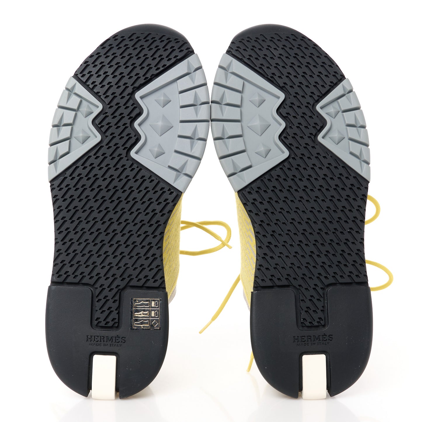 Knit Goatskin Womens Addict Sneakers 36.5 Jaune Citron Gris