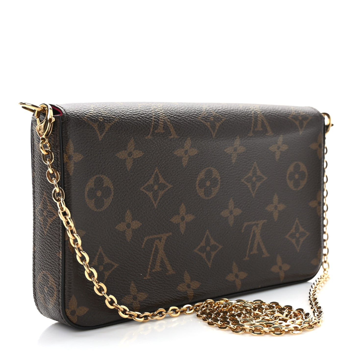 Monogram Pochette Felicie Chain Wallet Fuchsia