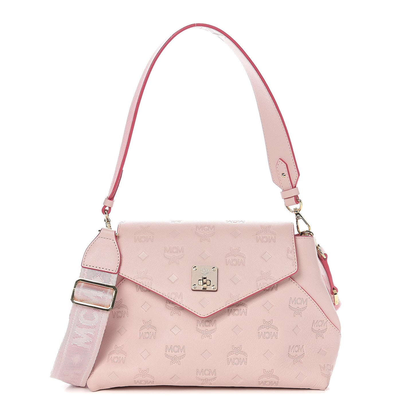 Calfskin Ottomar Essential Flap Shoulder Bag Pink Blush