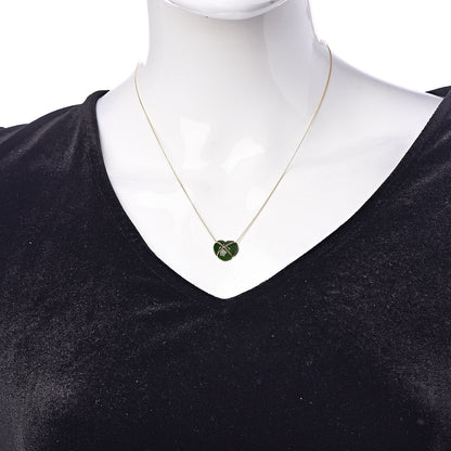 Tiffany 18K Yellow Gold Green Jade Heart Pendant Necklace 2 of 7