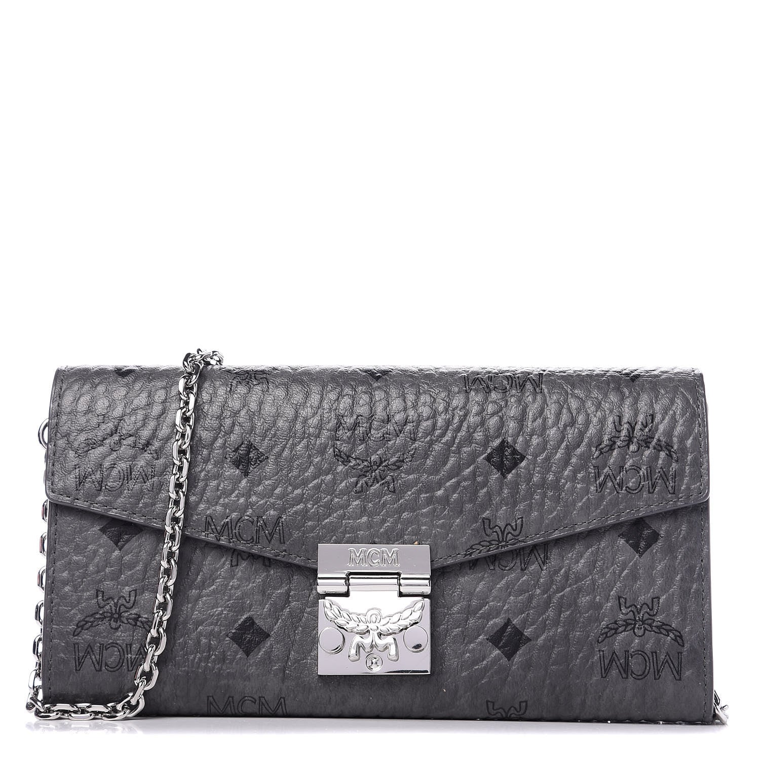MCM Visetos Large Patricia Wallet On Chain Phantom Grey 1 of 11