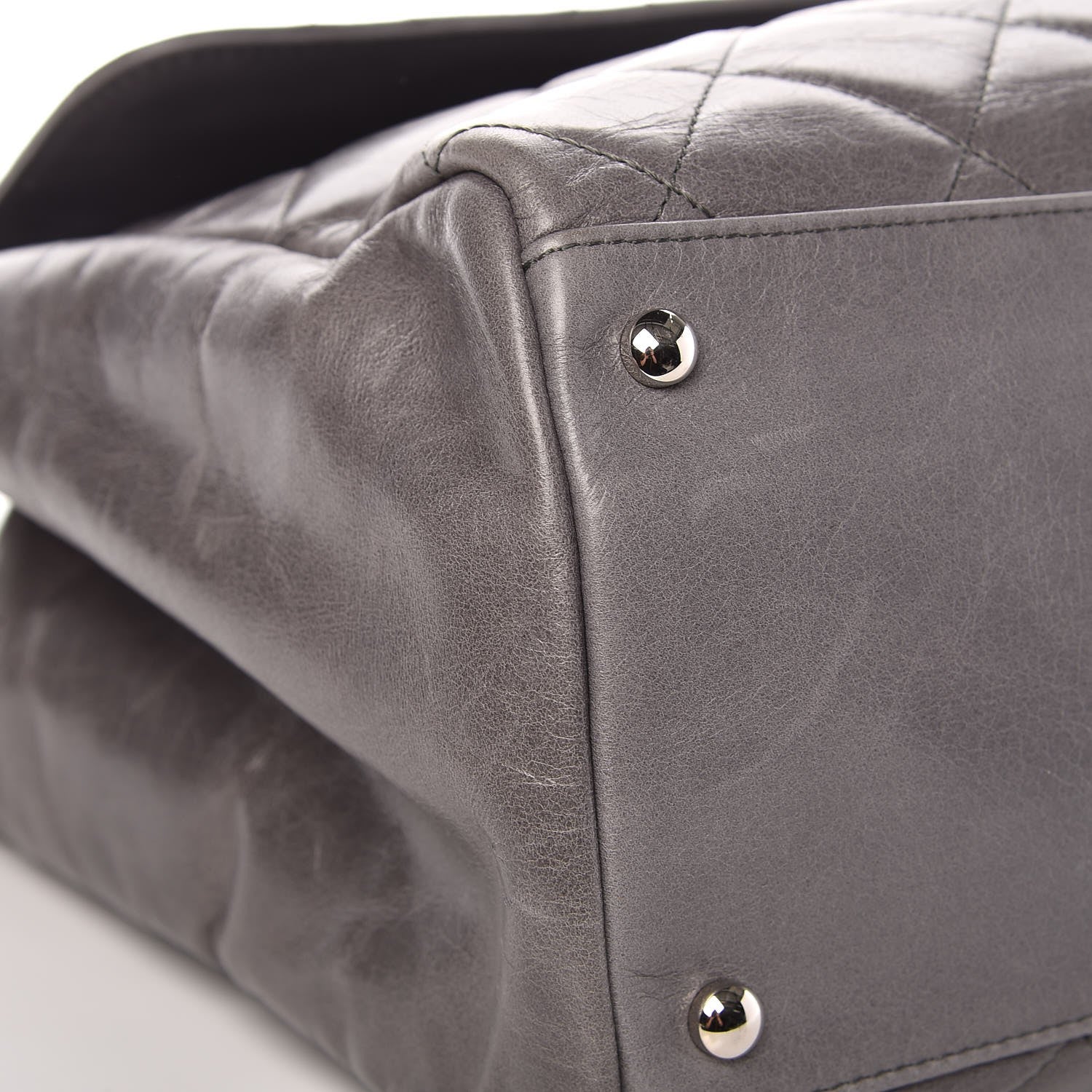 Chanel Glazed Calfskin Quilted Large CC Delivery Tote Grey 9 of 13