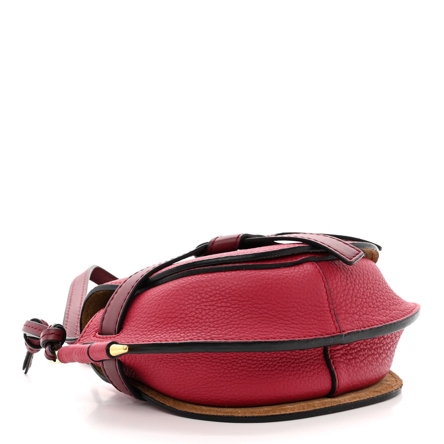 Grained Calfskin Mini Gate Crossbody Bag Raspberry Wine