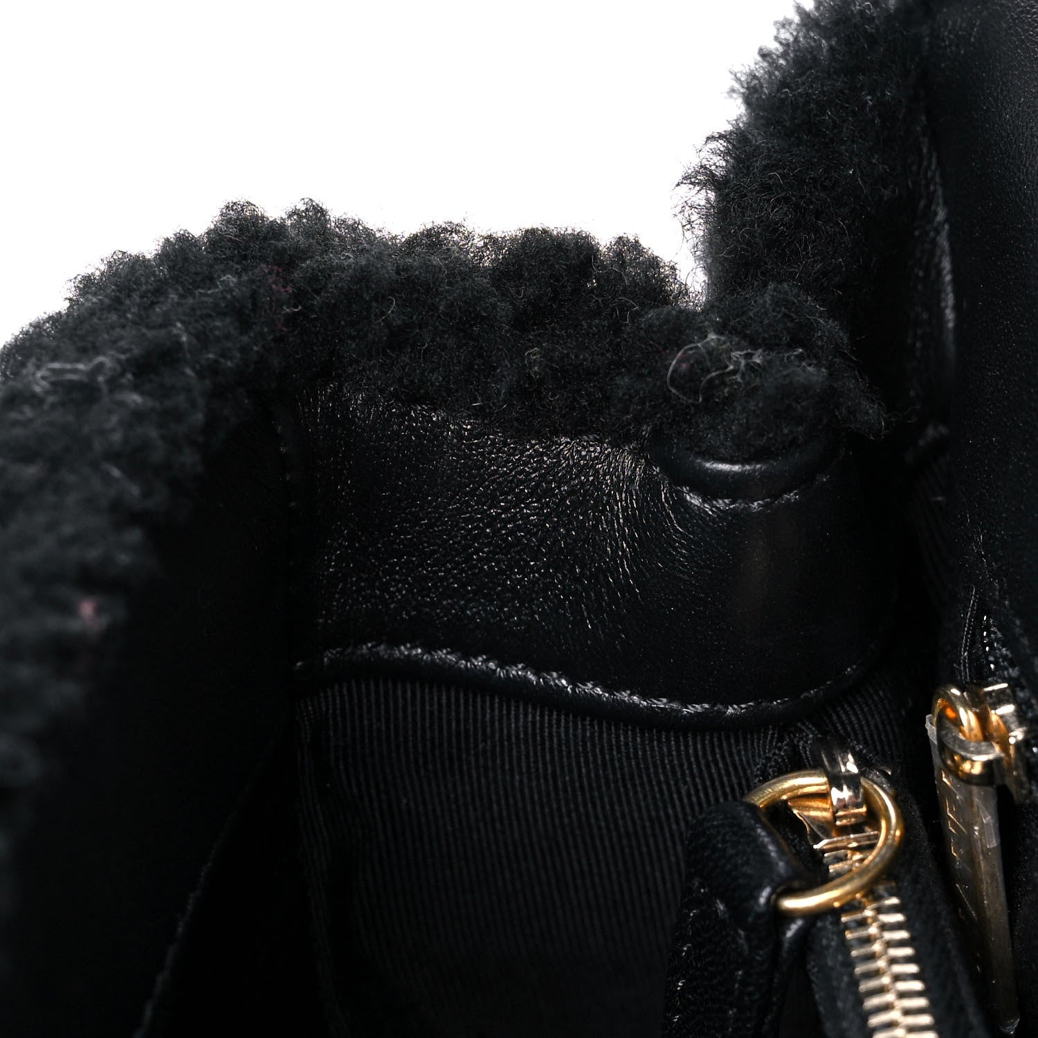 Chanel Shearling Lambskin Medium Coco Handle Flap Black 13 of 19