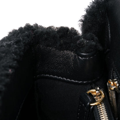 Chanel Shearling Lambskin Medium Coco Handle Flap Black 13 of 19