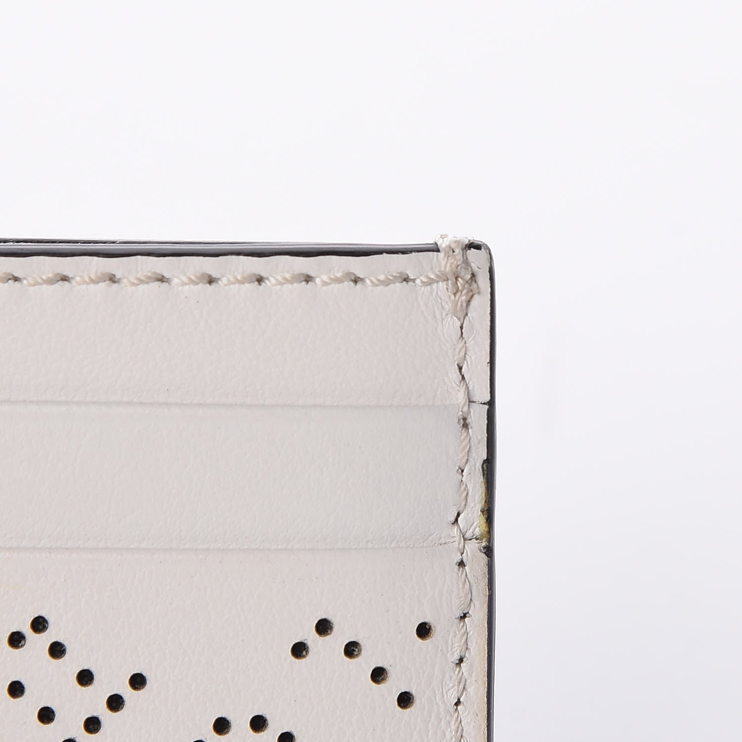 Burberry Calfskin Perforated Sandon Card Card Case White 9 of 10