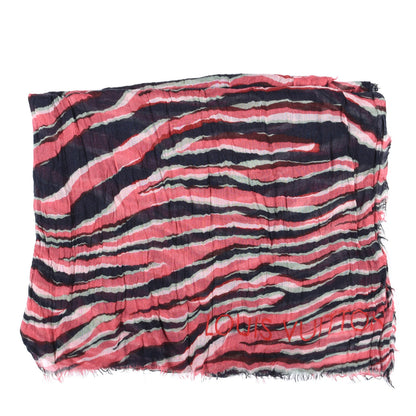 Louis Vuitton Silk Wool Zebra Shawl Pink Black 2 of 5