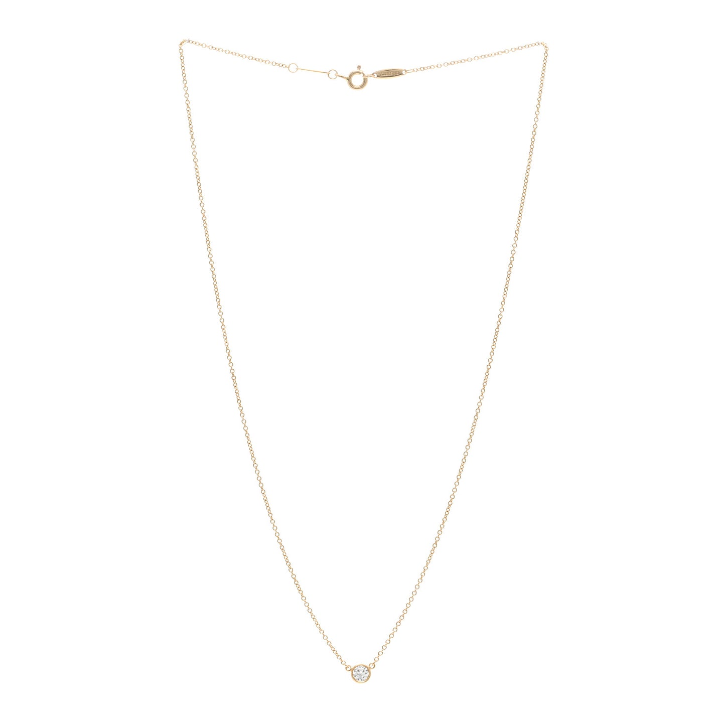 18K Yellow Gold Diamond .21ct Elsa Peretti Diamonds by the Yard Pendant Necklace