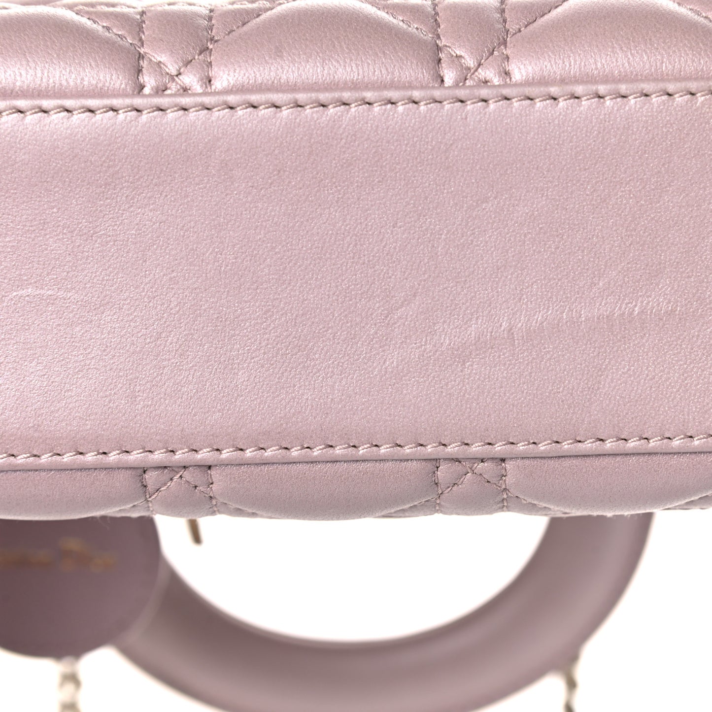 Metallic Lambskin Cannage Mini Lady Dior Lotus