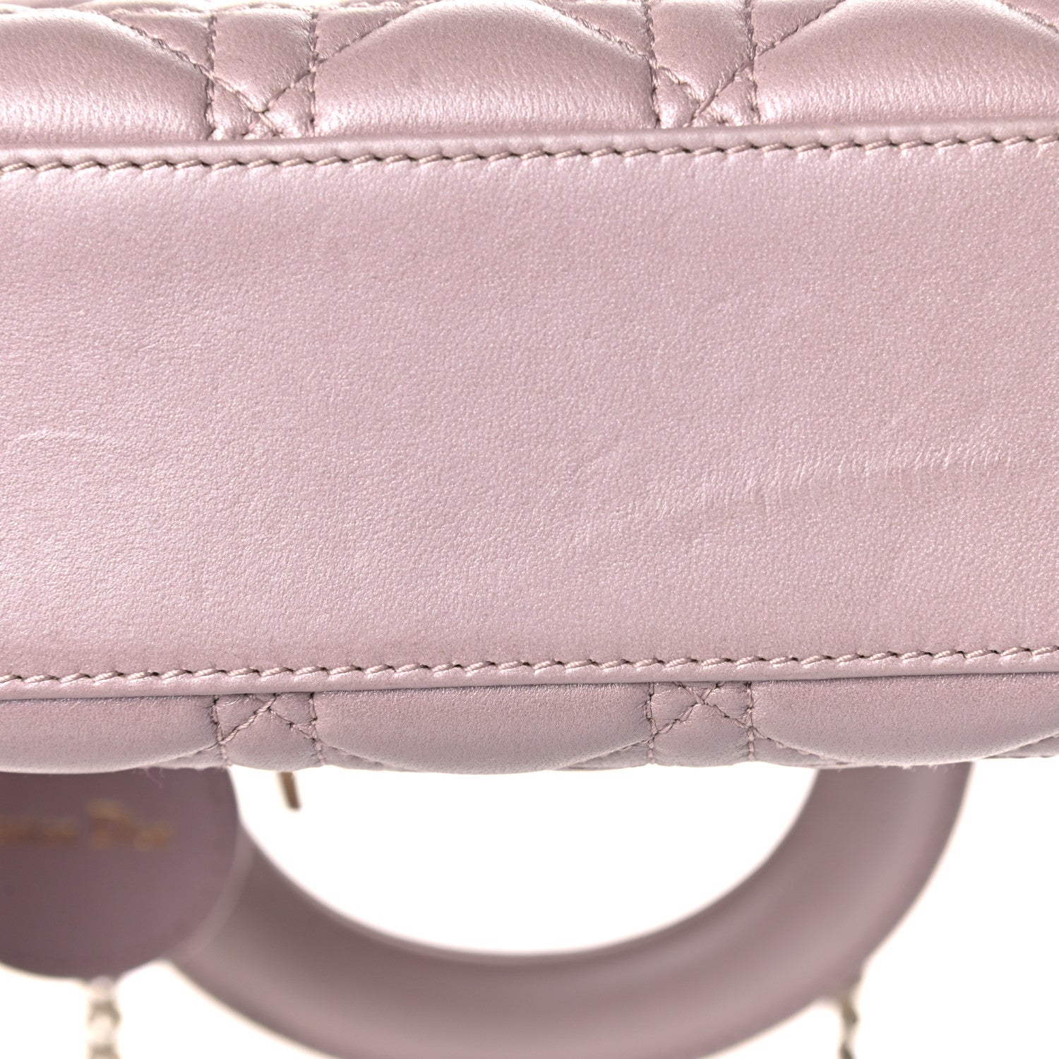 Christian Dior Metallic Lambskin Cannage Mini Lady Dior Lotus 15 of 15
