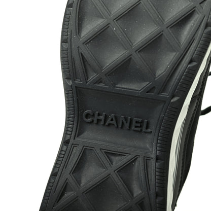 Chanel Velvet Calfskin Mixed Fibers CC Sneakers 38 Black 6 of 9