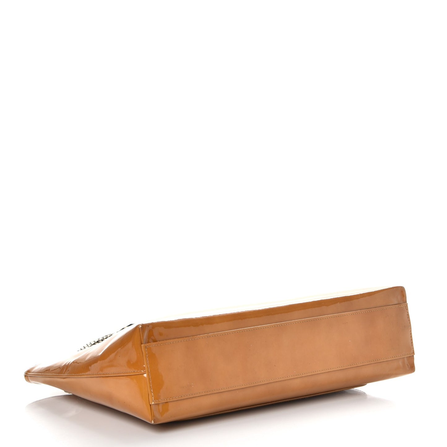 Patent Bijoux Chain Shoulder Bag Yellow