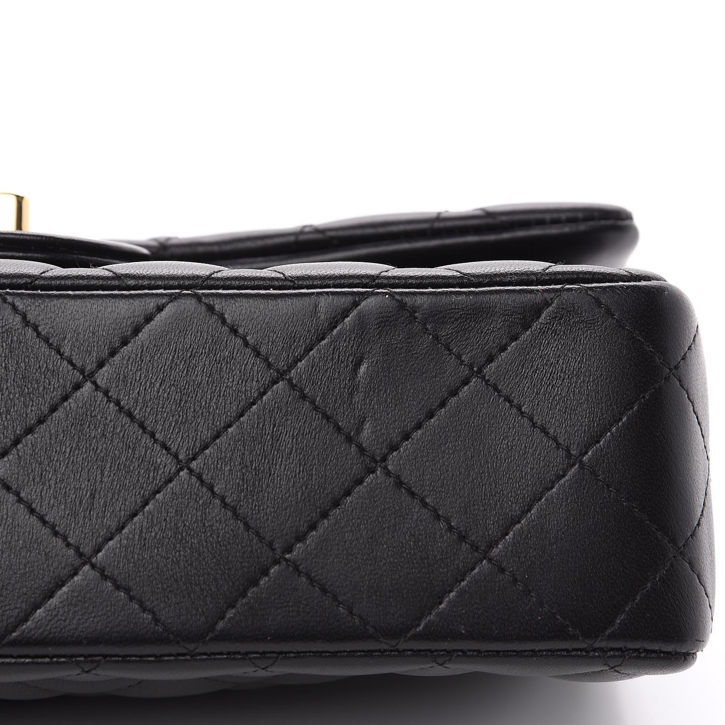 Lambskin Quilted Medium Double Flap Black
