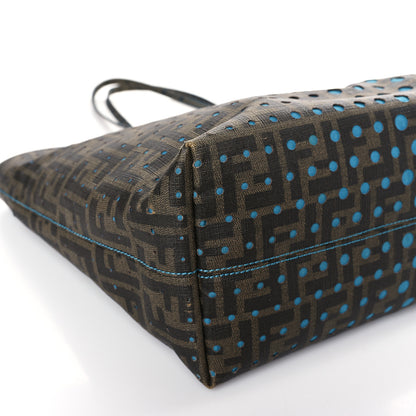 Fendi Zucca Spalmati Perforated Medium Roll Tote Tobacco Pavone 8 of 12