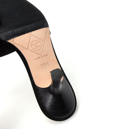 Chanel Suede Cord Beaded CC Mules 35.5 Black 9 of 10