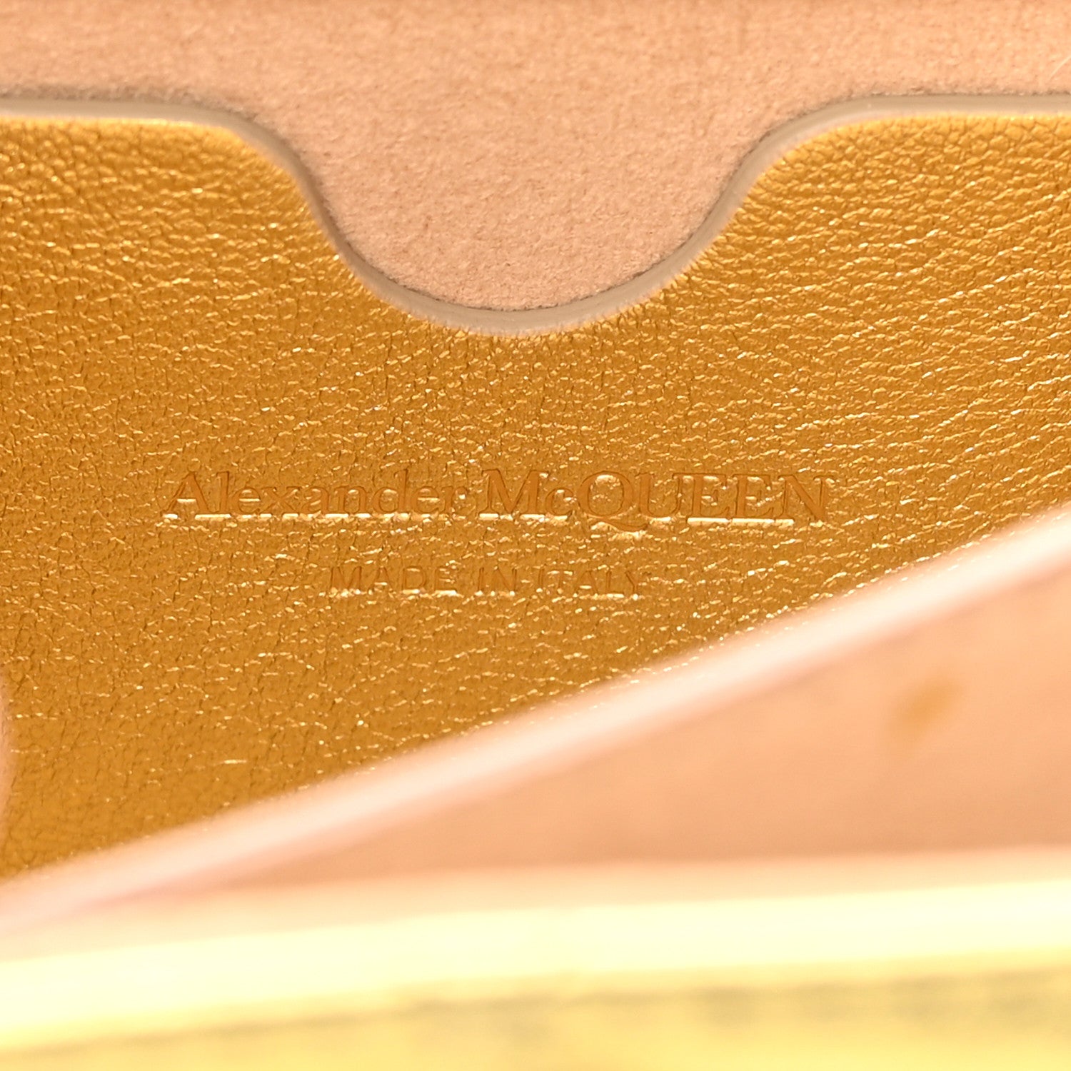 Alexander McQueen Metallic Calfskin Quilted Knuckle Shoulder Bag Gold 6 of 20