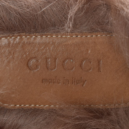 Gucci Calfskin Fur Womens Princetown Slippers 36.5 Lipstick Rose Natural 9 of 18