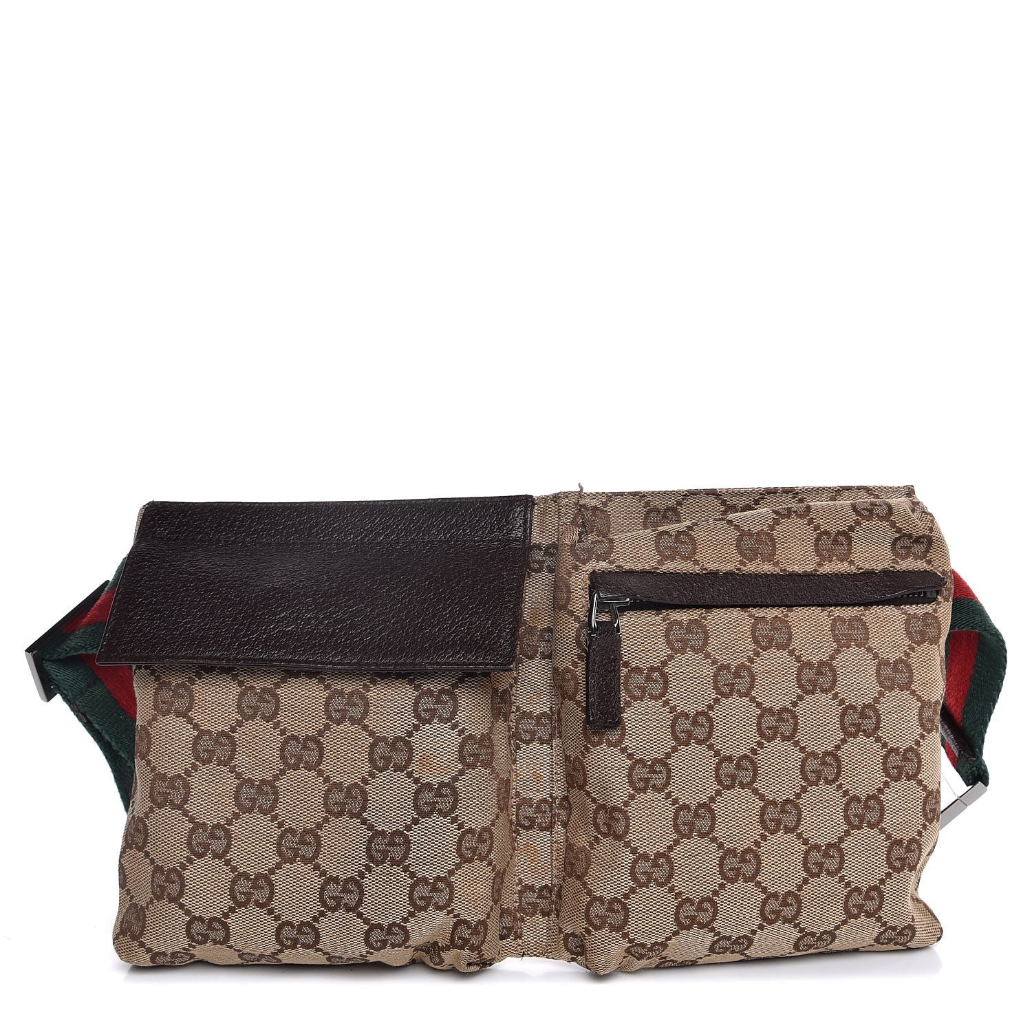 Gucci Monogram Web Belt Bag Dark Brown 1 of 9