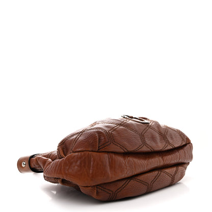 Salvatore Ferragamo Grained Calfskin Quilted Celtico Shoulder Bag Brown 4 of 10