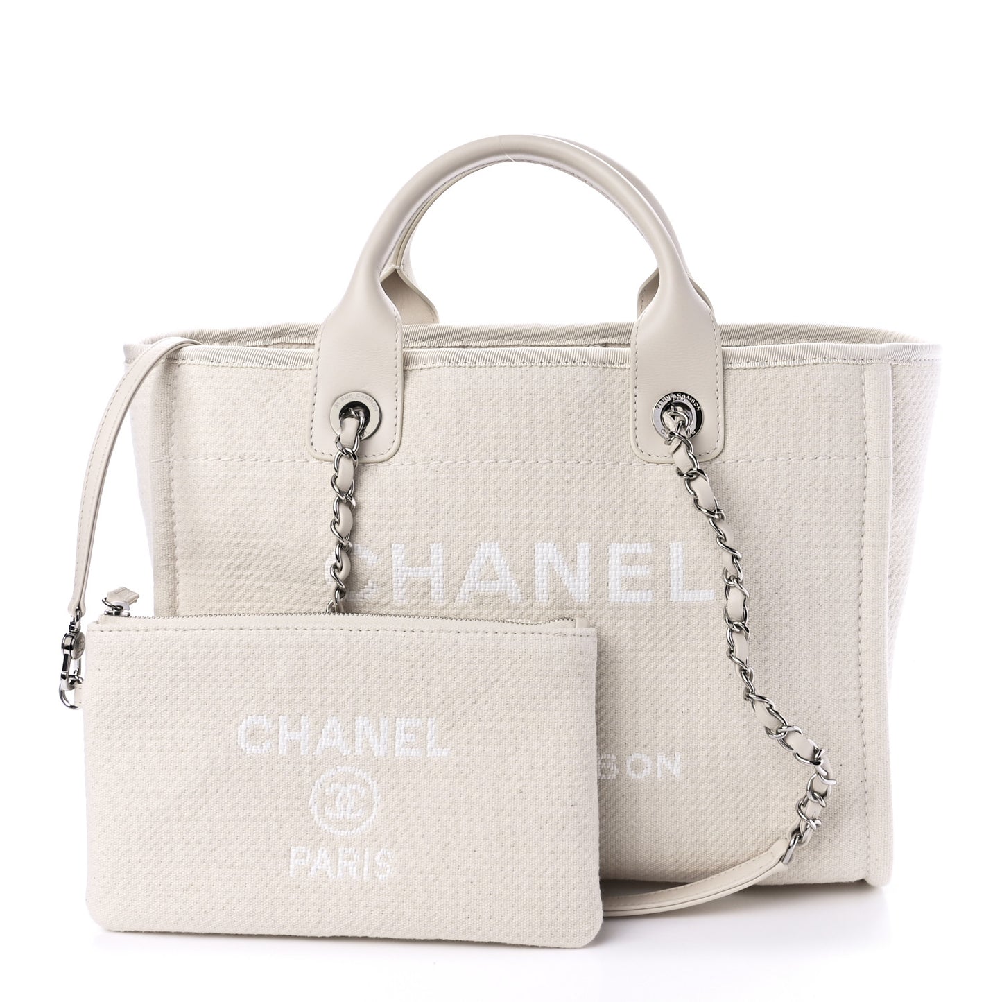 Mixed Fibers Small Deauville Tote White
