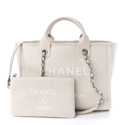 Chanel Mixed Fibers Small Deauville Tote White 1 of 10