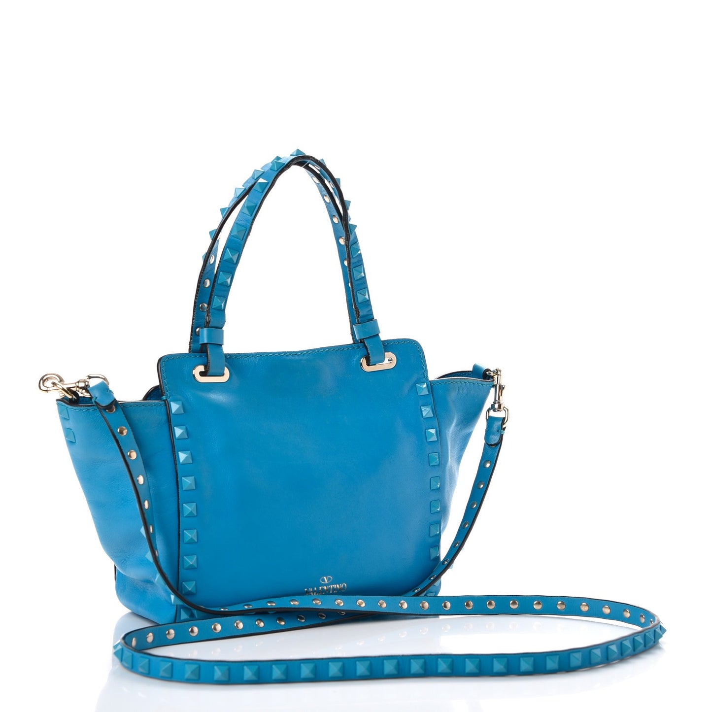 Vitello Monochrome Mini Rockstud Tote Parrot