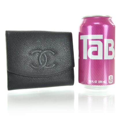 Chanel Caviar Compact CC Bi-Fold Wallet Black 2 of 9