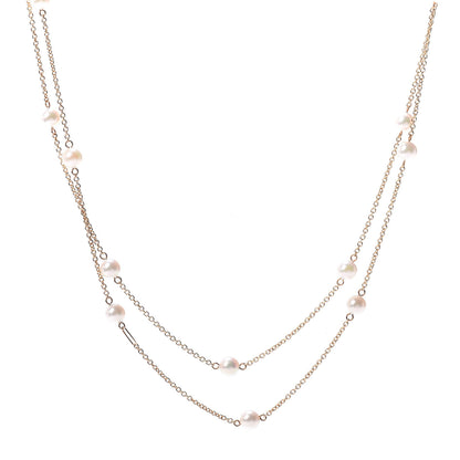Mikimoto 18K Yellow Gold Akoya Pearl 6mm Station Necklace 49" 1 of 4