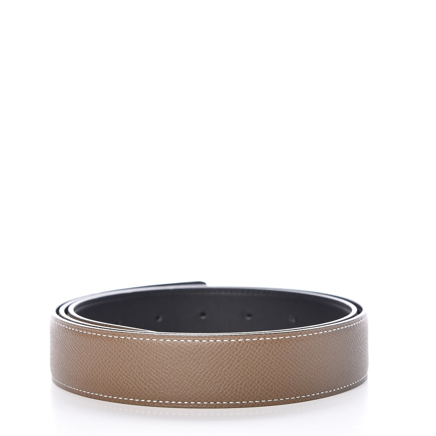 Hermes Swift Epsom 32mm Belt Strap 100 Black Etoupe 2 of 9