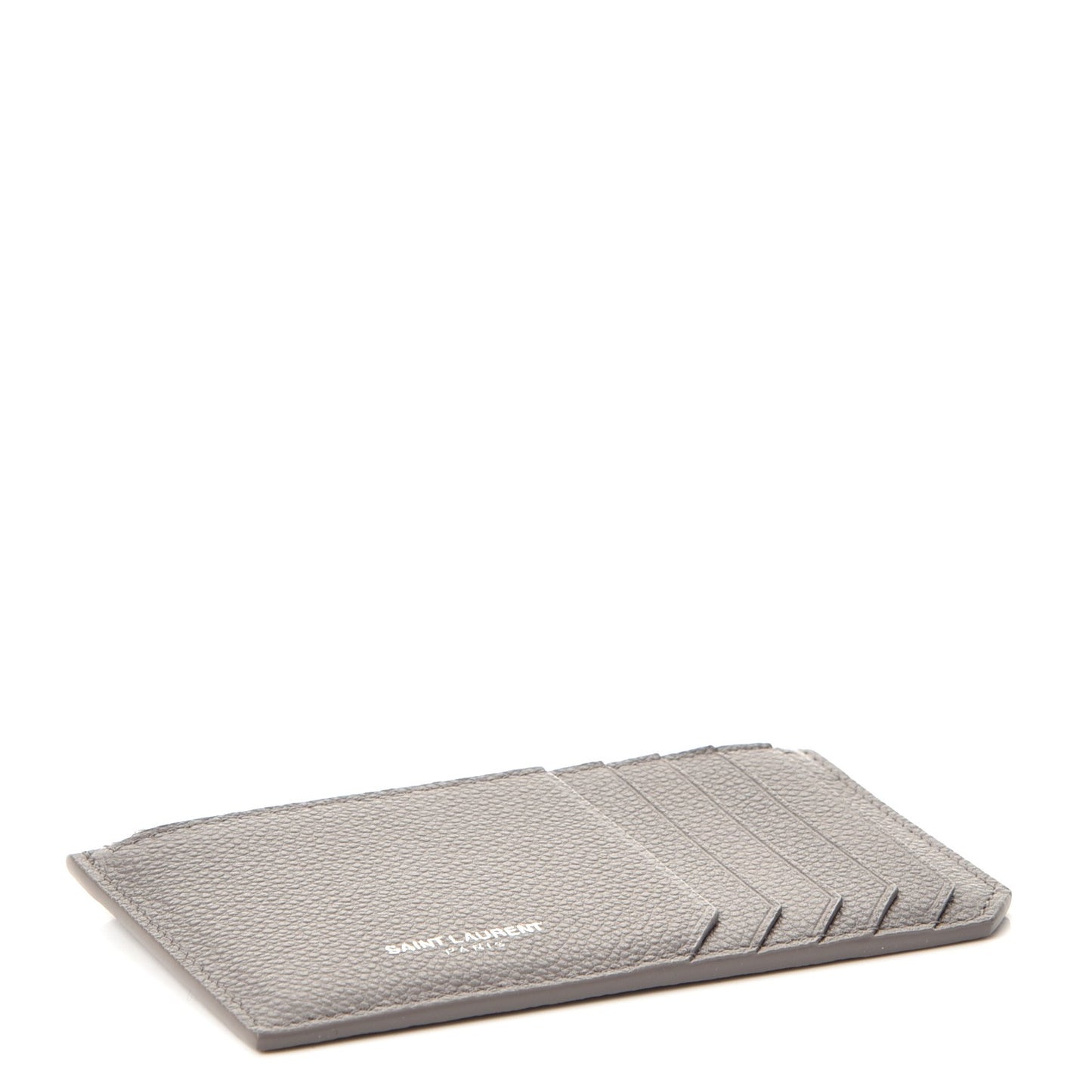 Grained Calfskin 5 Fragments Zip Pouch Card Holder Earth