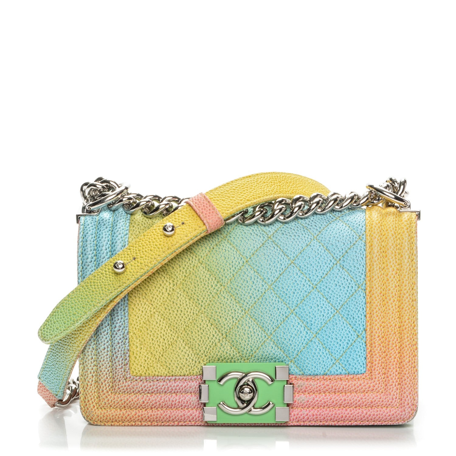Chanel Caviar Quilted Small Cuba Rainbow Boy Flap Multicolor 1 of 13