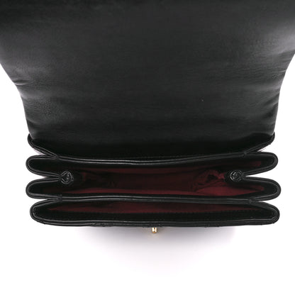 Chanel Calfskin Quilted Accordion Pearl CC Flap Bag Black Black 5 of 10