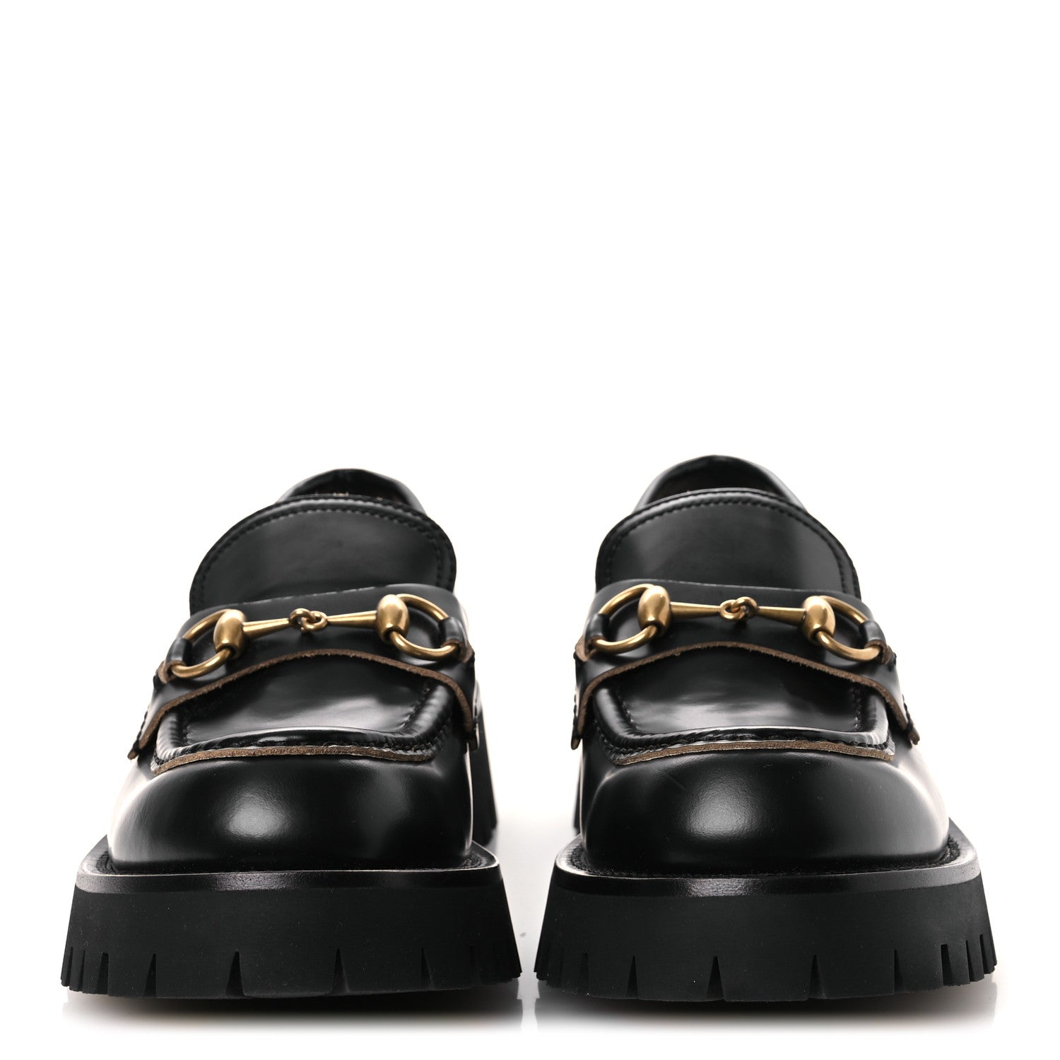 Gucci Cordovan Lux Womens Harald Horsebit 25mm Platform Loafers 38 Black 3 of 12