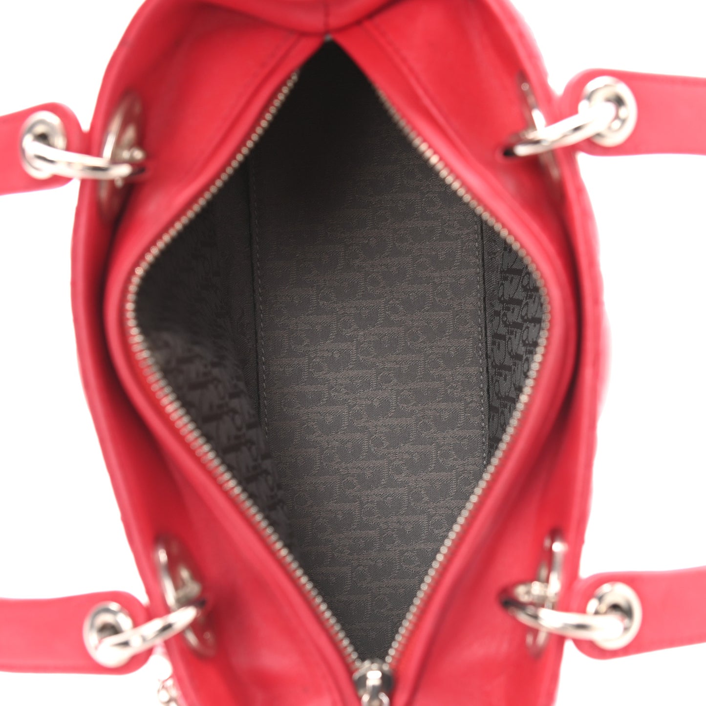 Lambskin Cannage Medium Lady Dior Red