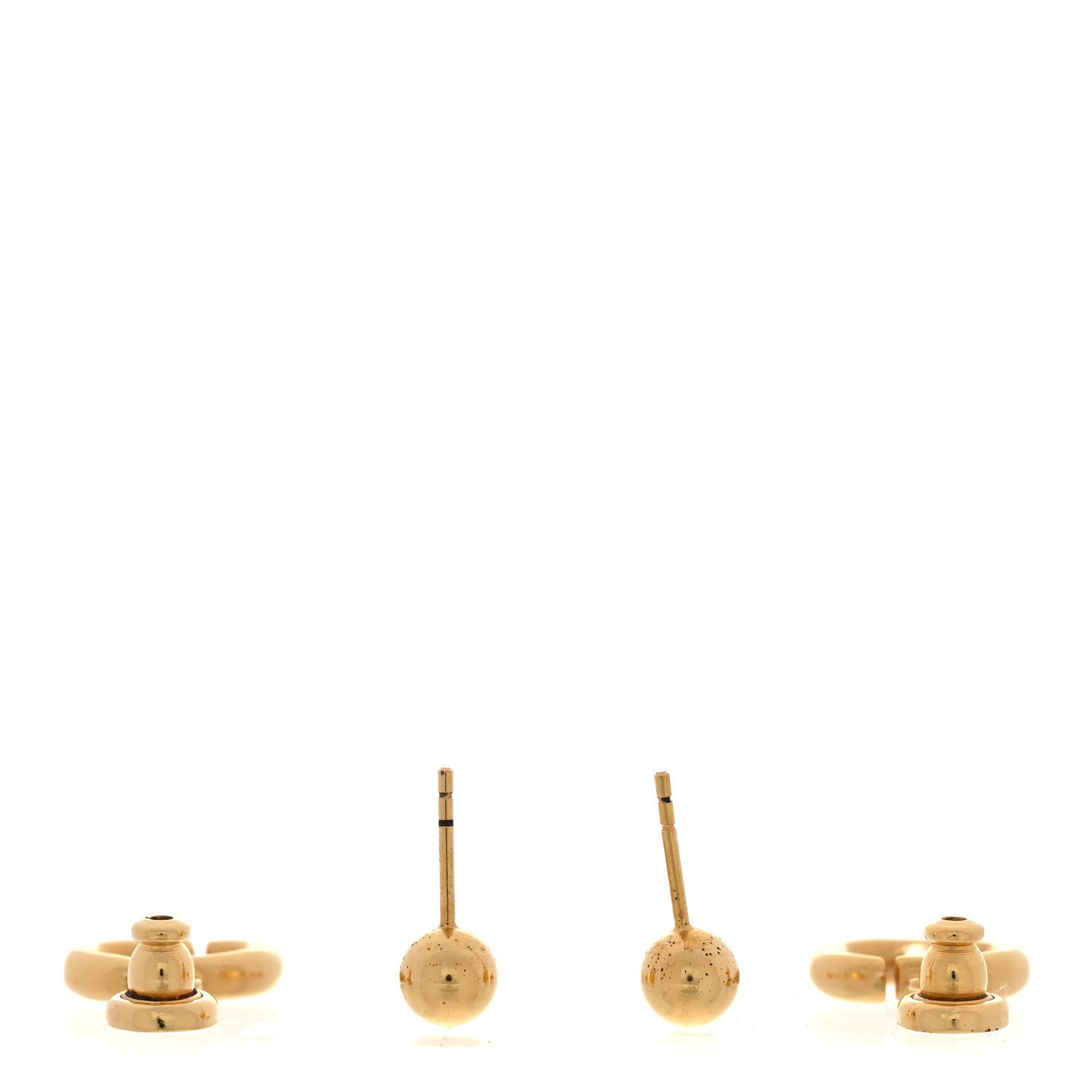 Christian Dior Metal CD Navy Earrings Gold 3 of 4