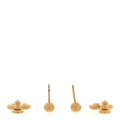 Christian Dior Metal CD Navy Earrings Gold 3 of 4