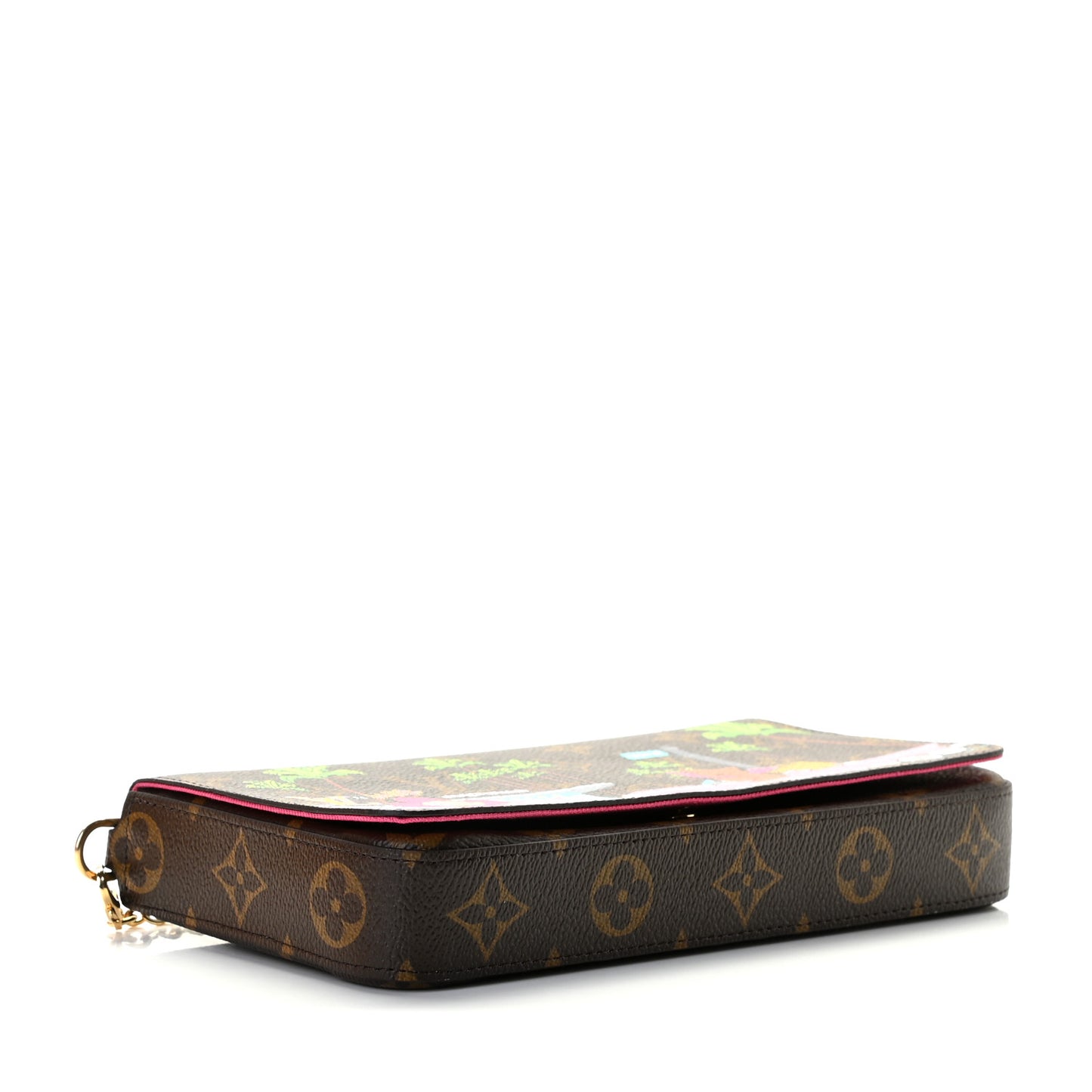 Monogram 2021 Christmas Animation Hollywood Pochette Felicie Chain Wallet Fuchsia