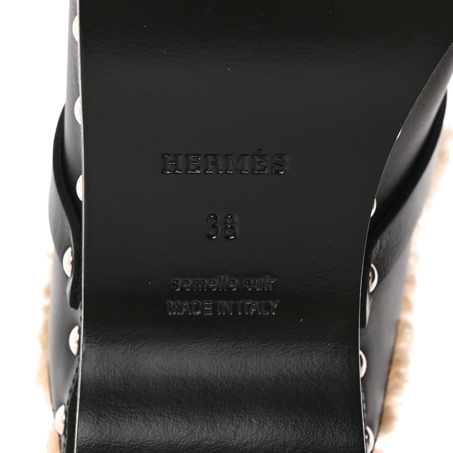 Calfskin Woolskin Carlotta Mules 38 Black