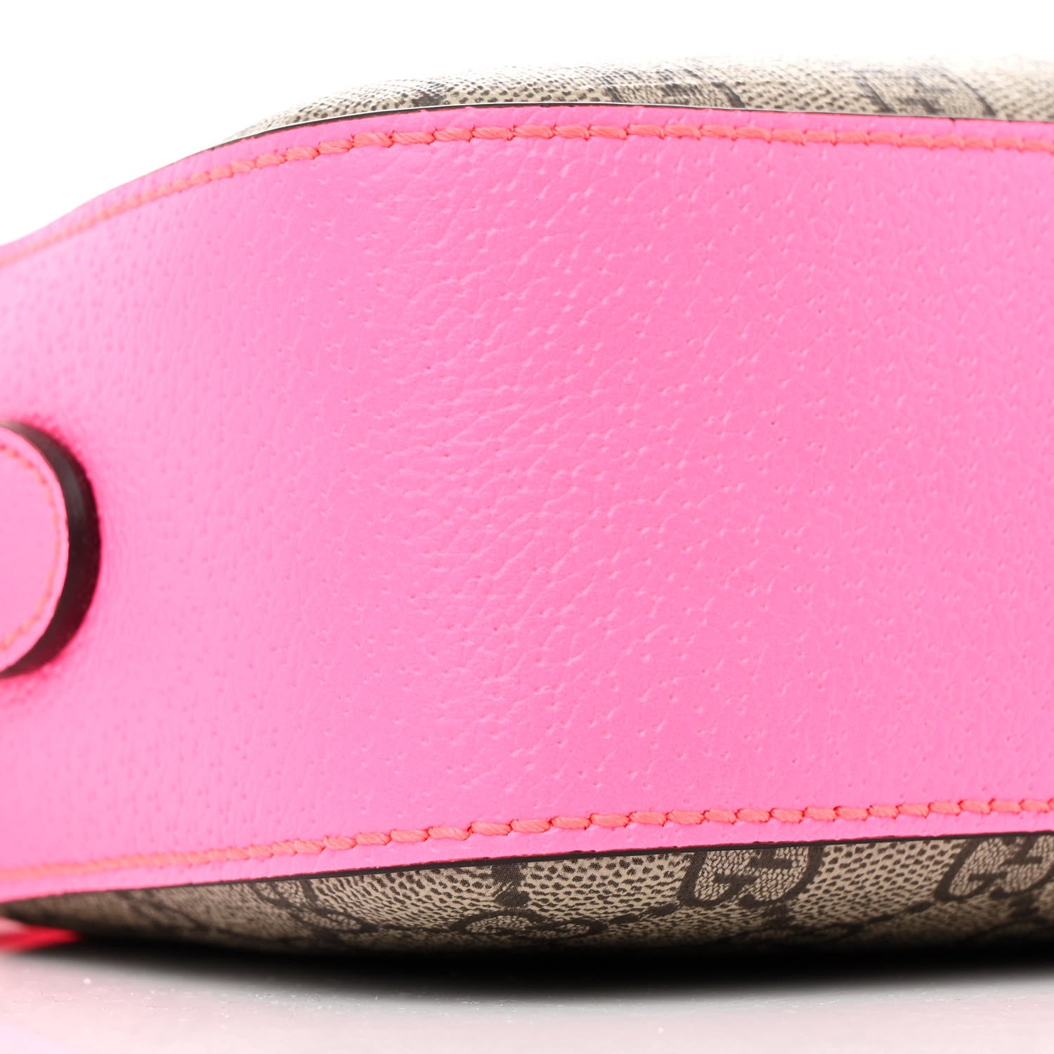 Gucci GG Supreme Monogram Textured Dollar Calfskin Web Ophidia Small Crossbody Bag Beige Ebony Fuchsia 9 of 12