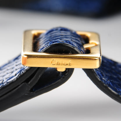 Chloe Snakeskin Mini Marcie Round Crossbody Bag Blue Velvet 2 of 10