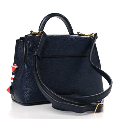 Mulberry Grained Calfskin Studded Small Amberly Top Handle Crossbody Navy 3 of 11
